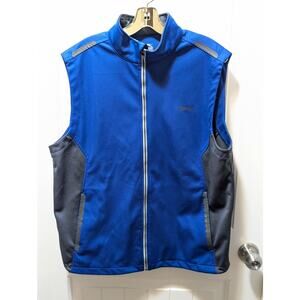 Slazenger Mens Blue Grey Golf Athletic Vest Full Zip Wind Water Resistant Size L